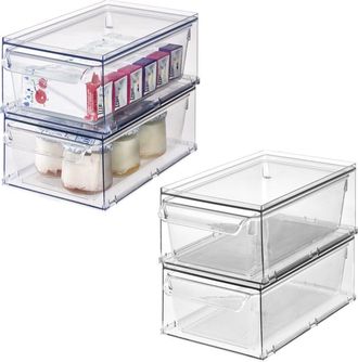 Linus Stackable Kitchen Storage Drawer for Fridge, Pantry, Under-Sink, or Cabinet - Set of 4 - Clear at Nordstrom