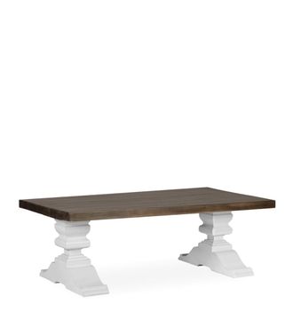 Moycor Mesa de centro de madera marr&oacute;n y blanca anch. 130 cm