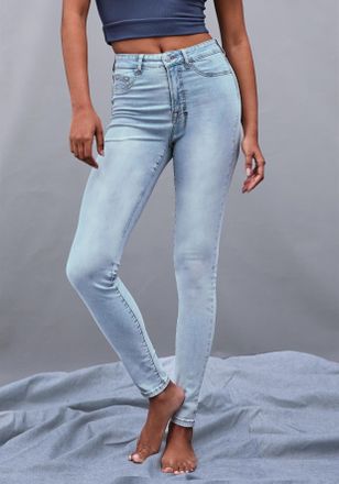 Lascana Jeansjeggings LASCANA, Damen, Gr. 34, N-Gr, blau (light blau washed), Denim/Jeans, Obermaterial: 98% Baumwolle, 2% Elasthan, figurbetont lang, Jeans J