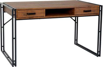 Hhg nunca usado] Escritorio 594, escritorio de oficina escritorio de ordenador, 122x70cm estructura 3D, aspecto roble silvestre