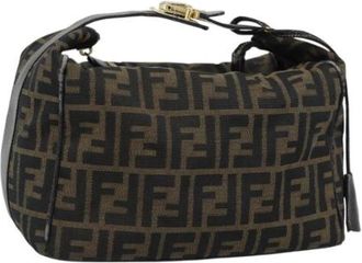 Fendi Pre-owned Zucca Canvas Hand Bag - Dames - Vintage Schoudertas - Bruin - ONE Size - Leer - Vintage