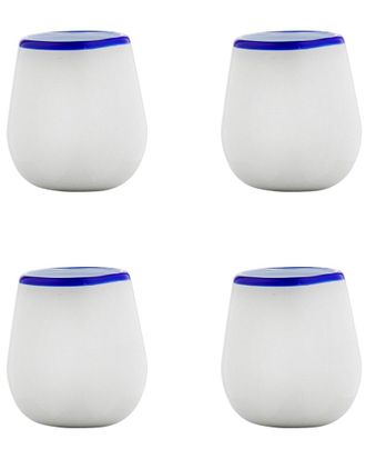 10 Strawberry Street Set Of 4 Leon Mexican Glassware Stemless Wine Glasses