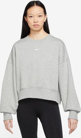 Nike Womens NSW Style Fleece Crew OOS - Grey Size XL