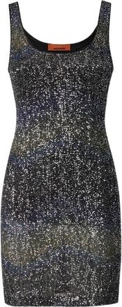 Missoni Sequinned Zigzag Jurk - Dames - Feestkleedjes - Zwart - XS - Pailletten - Kleedjes