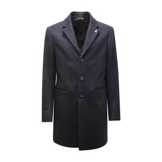 Patrizia Pepe Wollen Jas - Heren - Mantel - Blauw - L - Wol - Jassen