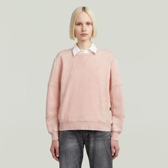 G-Star Sweatshirt G-STAR Washed 3D Sleeve A line, Damen, Gr. XL (42), rosa (liquid pink smokey gd), Sweatware, Obermaterial: 100% Baumwolle, washed, regular 