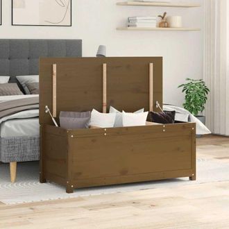 vidaXL Caja Almacenaje Madera Maciza Pino Marr&oacute;n Miel 110x50x45,5 Cm Vidaxl