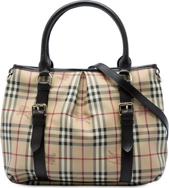 Burberry Pre-owned Burberry Large Haymarket Check Coated Canvas Northfield Satchel Ladies QXWCVVXS1ISWA648