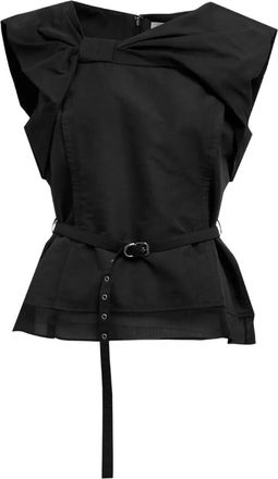 3.1 Phillip Lim bow belted top - women - Cotton/Polyester - 00 - Black