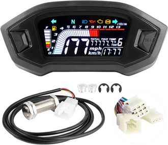 OEM Veloc&iacute;metro Gen&eacute;rico Impermeable Para Motocicletas De 1, 2 Y 4 Cilindros, Pantalla Lcd N&iacute;tida, Vers&aacute;til, Para Motociclistas