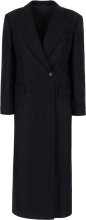 Brunello Cucinelli Lichtgewicht Wollen Jas met Sieraden - Dames - Mantel - Blauw - XL - Wol - Jassen