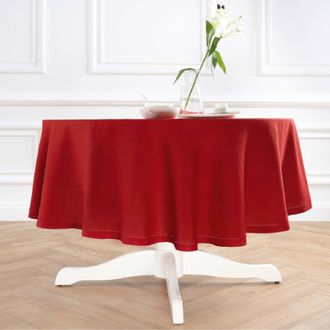 Solino Home Linen Round Tablecloth - Sonoma Hemstitch in Red at Nordstrom, Size Medium