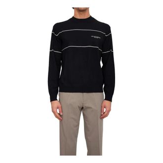 Emporio Armani Round-neck Knitwear, male, Blue, Size: 2XL Pullover