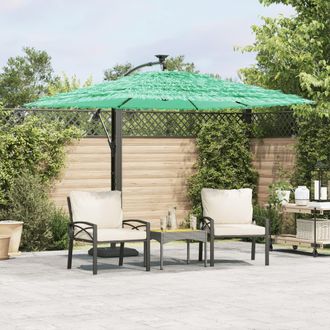 Berkfield Home Garden Parasol with Steel Pole Green 246x246x230 cm | Size: 246 x 246 x 230 cm