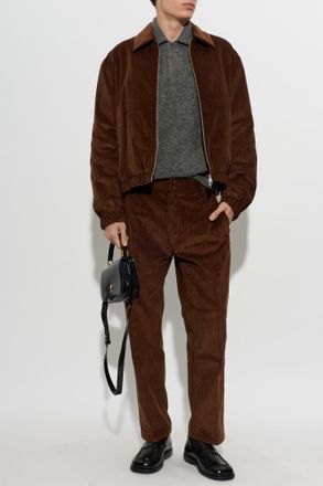 Ami Straight-Leg Corduroy Trousers, Mens, Brown
