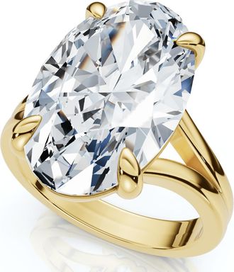 Pompeii3 Certified 5Ct Abner Oval Solitaire Diamond Engagement Ring 14k Gold Lab Grown