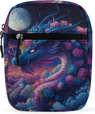 Generic Dragon Moon Crossbody Bag Adjustable Satchel Cute Shoulder Bag Lightweight Sling Bags