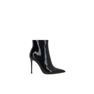 Gianvito Rossi Heeled Boots, female, Black, 6 1/2 UK, Black Patent Leather Zip-Up Stiletto Boots