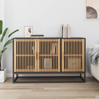 vidaXL Vidaxl - Aparador De Madera Contrachapada Negro 105x30x65 Cm