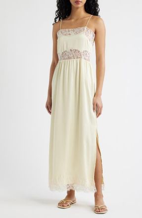 Faithfull The Brand Morris Lace Inset Midi Dress in Lucia Lace at Nordstrom, Size Xx-Large