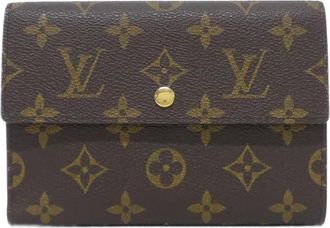 Louis Vuitton Brown Coated Canvas Middle Wallet (Tri-Fold) (Pre-Owned)