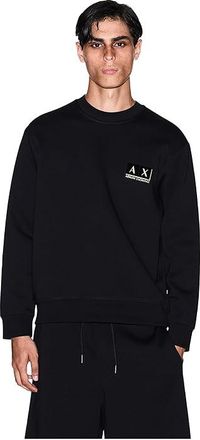 A|X Armani Exchange Gold Detail Pullover Sweatshirt Womens Sweatshirt Black Shade Gold : 2XL, Cotton/Elastane/Polyester