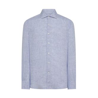 Seventy Regular fit shirt made of washed cotton linen - male - Seventy - Casual Shirts - Blue - 2XL - Shirts