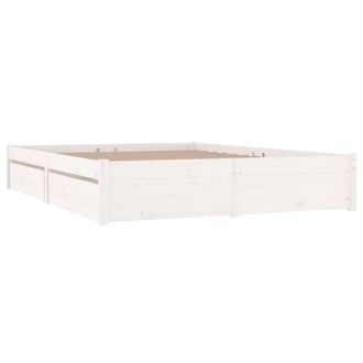 Berkfield Home Beautiful Bed Frame with Drawers White 180x200 cm Super King Size