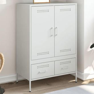 Berkfield Home Highboard White 68x39x101.5 cm Steel