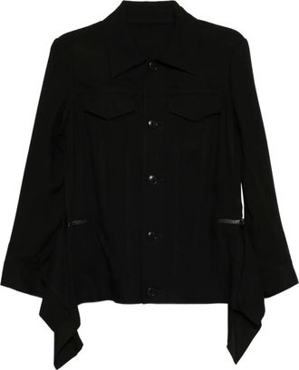 Yohji Yamamoto collared jacket - women - Rayon/Polyester - 1 - Black