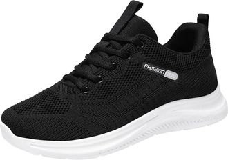 Generic Mens Running Shoes Sneakers for Men Mens Casual Shoes, Stylish Solid Color, Lace-Up, Non-Slip Comfort for All Seasons Black
