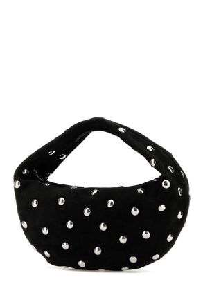 Khaite Womens Black Suede Medium Olivia Shoulder Bag Calfskin Borse A Mano