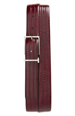 Tom Ford Tejus Embossed Leather Belt in Rap Ruby Red at Nordstrom, Size 105