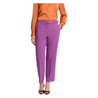Kocca Straight Trousers, female, Purple, Size: 2XL Sophisticated monocolour ankle length trousers