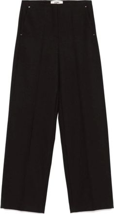 Fendi Wide Trousers, female, Purple, Size: S Grain de Poudre Wool Trousers