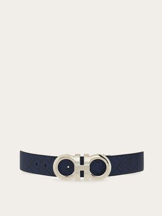 Ferragamo Men Reversible and adjustable Gancini belt Blue