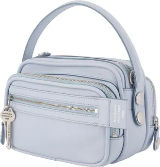 Acne Studios Unisex Camero Kit V Shoulder Bag Leather Blue Calfskin Shoulder-hobo-bags