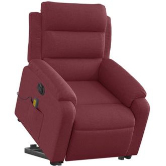 vidaXL Vidaxl - Sill&oacute;n De Masaje El&eacute;ctrico Reclinable Elevable Tela Rojo Tinto
