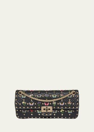 Valentino Garavani Embroidered Quilted Leather Shoulder Bag