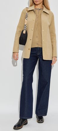 Burberry Wool Jacket Lancashire, Womens, Beige