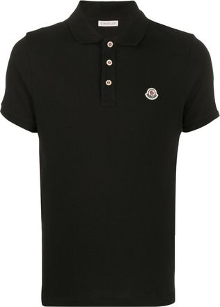 Moncler Black Logo cotton polo shirt