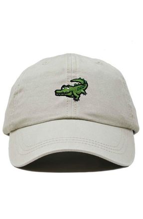 Dalix Alligator Embroidered Wildlife Cap in Washed Stone White at Nordstrom
