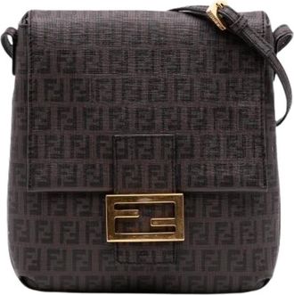 Fendi Pre-owned Cross Body Bags, female, Brown, Size: ONE SIZE Pre-owned Canvas Cross Body Bag