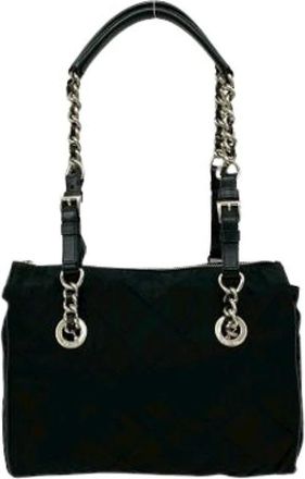 Prada Pre-owned Shoulder Bags, female, Black, Size: ONE SIZE Pre-owned Nylon Shoulder Bag