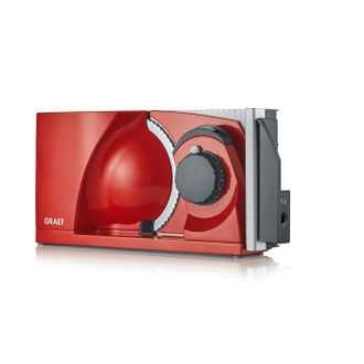 GRAEF Mytiny Mt1003 Affettatrice Pieghevole Made In Germany, Metallo, Lama &Oslash;170 Mm, Taglio 0-15 Mm, 170w, Per Pane, Compatta, Rossa