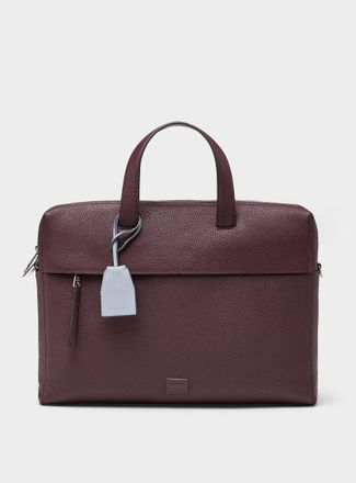 Paul Smith Mens Wineberry textured leather briefcase