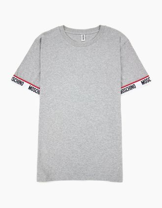 Moschino Mens Moschino Underwear Tape Cuff Sleeve T Shirt Grey 0489 - Size: 40