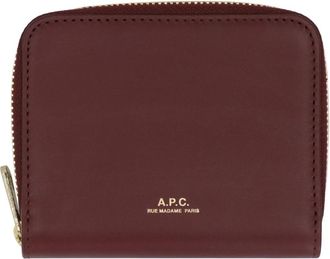 A.P.C. Zip Leren Portemonnee - Dames - Portefeuilles - Rood - ONE Size - Leer - Accessoires