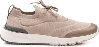 Brunello Cucinelli Beige Knitted Sneakers