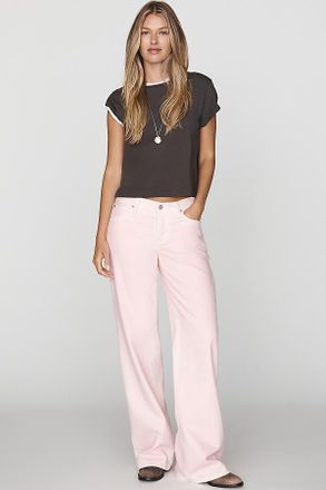 Frame Denim The Gray Low-Rise Wide-Leg Cotton Jeans
